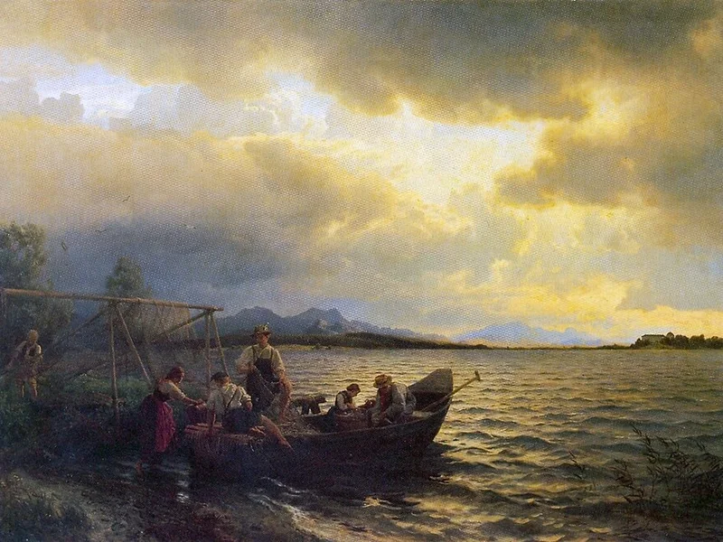 1825-Hans Fredrik Gude - Da Chiemsee, 1868